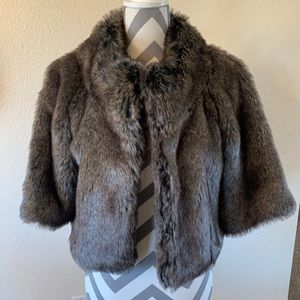 Eliza J Faux Fur Cape